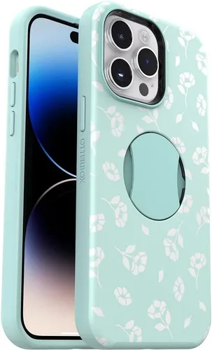 OtterBox OTTERGRIP Symmetry Series - Funda para iPhone, embalaje no minorista (Poppies by The Sea Blue, iPhone 14 Pro Max)