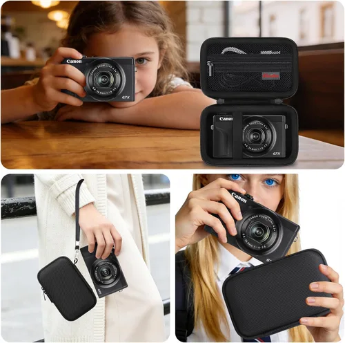 Miniatura 7 de Elonbo Funda para cámara digital Canon PowerShot G7 X Mark III/G7 X Mark II/Canon Powershot SX740 HS/ SX730 HS/ SX720 HS - Funda de transporte