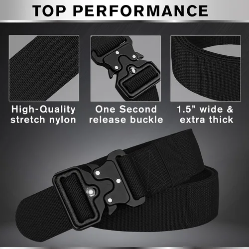 Miniatura 3 de TECEUM Tactical Belt – Heavy-Duty & Quick Release – Military, Work, Rigger, Duty & Utility Belt for Men