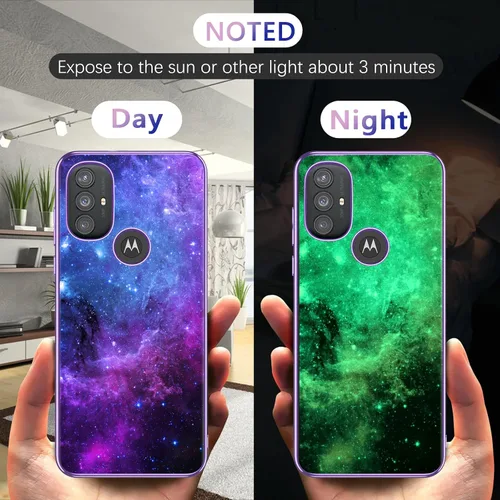 Miniatura 2 de GUAGUA Funda compatible con Motorola Moto G Power 2022 de 6.5 pulgadas, que brilla en la oscuridad, nebulosa espacial, delgada, antiarañazos