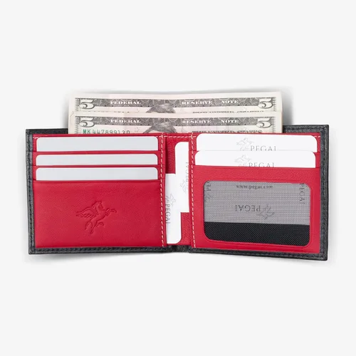 Miniatura 4 de PEGAI Cartera plegable de cuero estándar Edward, Rojo -, Billetera plegable
