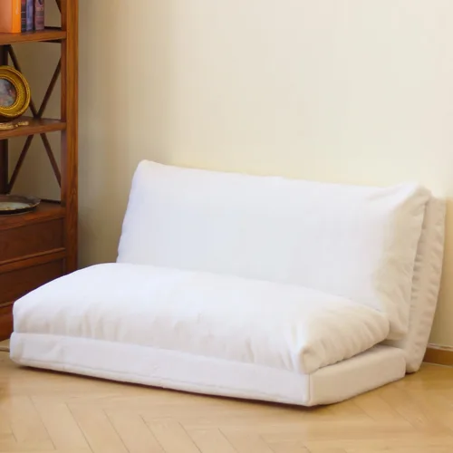 Miniatura 24 de N&V Sofá cama plegable tipo bolsa de frijoles, sofá cama plegable con relleno de espuma, incluye funda extraíble y lavable a máquina, suave forro