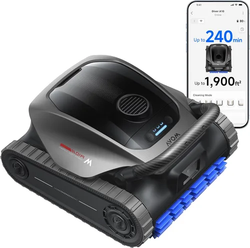 Miniatura 11 de Mova Rover X10 - Limpiador robótico inalámbrico para piscinas, limpieza 7 en 1, mapeo AquaScan LDS y Pool Navi preciso, estacionamiento inteligente