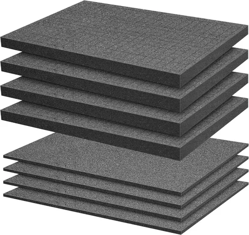 Sfcddtlg 8 Piezas de Inserto de Espuma Desmontable - 2 Tamaños de Espuma Pick and Pluck - Lámina de Espuma Precortada en Cubos con Base para Uso en