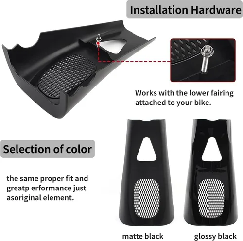 Miniatura 6 de Lirun M8 - Alerón de barbilla estirado ABS de repuesto para Harley para Touring Road Street Glide 2017+, negro brillante