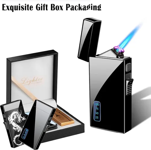 Miniatura 7 de Encendedor de arco y antorcha de butano – Encendedor eléctrico recargable 2 en 1, recargable por USB, resistente al viento para barbacoas, velas