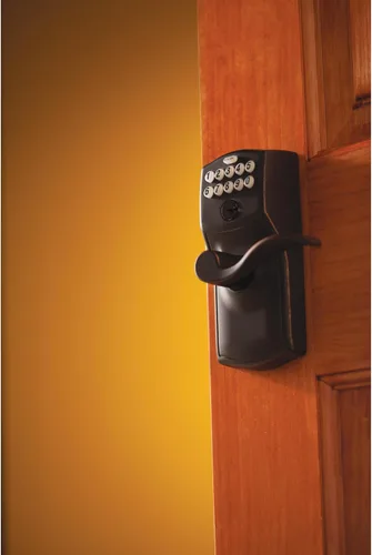 Miniatura 5 de SCHLAGE FE595VCAM716ACC FE595VCAM/ACC 716 cerradura de teclado para puerta, con manija Accent, flexible, bronce envejecido