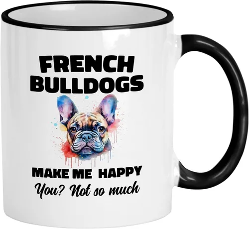Miniatura 6 de Casitika Regalos de bulldog francés. Taza de café Frenchie de 11 onzas. Taza de bulldog francés para mamá o papá. Taza divertida con arte de perro