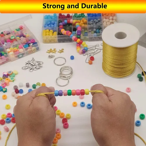 Miniatura 5 de Cuerda de cordón de nailon satinado de 2 mm (0.079 pulgadas) 330 pies para hacer joyas, pulseras, collares, hilo de abalorios, cola de rata