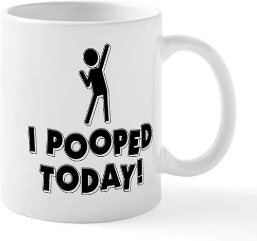 Miniatura 65 de CafePress Time To Poop Mugs Taza de café de cerámica de 11 oz (11.0 fl oz)