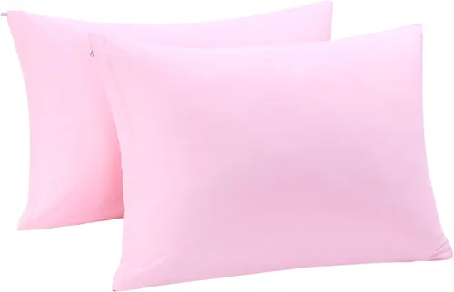 Miniatura 13 de uxcell Fundas de almohada tejidas de 100% algodón egipcio, fundas de almohada suaves y transpirables con cierre de cremallera, 2 fundas de almohada