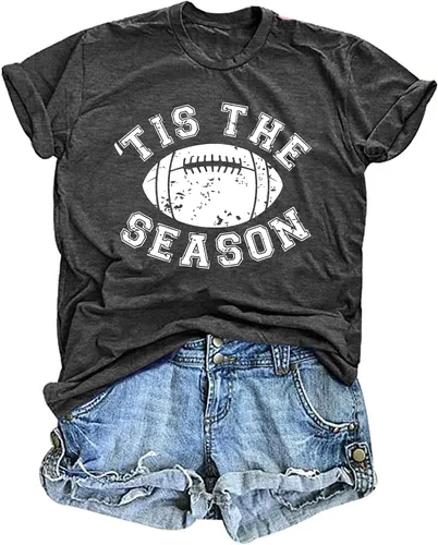 Camisetas de fútbol para mujer para el día del partido, camiseta gráfica de fútbol domingo, camiseta de fondo