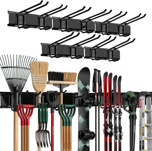 Miniatura 12 de Sistema de Almacenamiento de Pared de Garaje Resistente TIDYME Estantería Organizadora de Herramientas Montada en Pared con Estanterías Kit