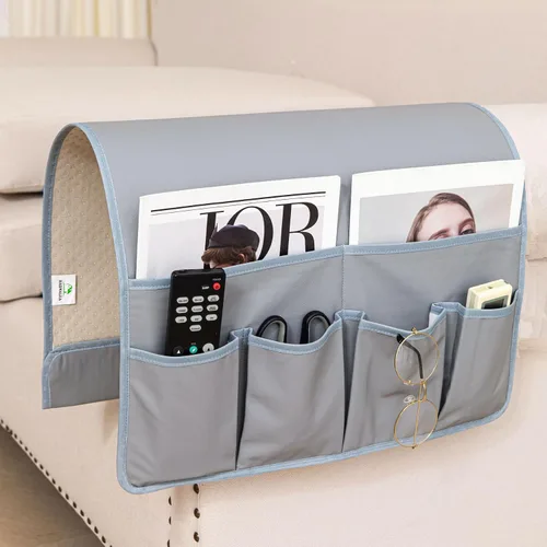 Miniatura 7 de HAOMAIJIA Organizador antideslizante de reposabrazos para sofá, organizador de almacenamiento lateral para sillón y mesita de noche, para sofá