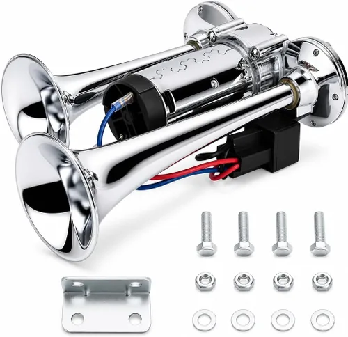Kit de bocinas de aire eléctricas duales súper fuertes, 600 dB, para vehículos, con compresor, aplicable para automóviles, SUV, camiones, lanchas,