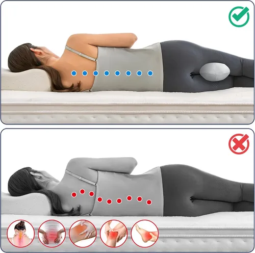 Miniatura 6 de Almohada de pierna de rebote lento de algodón con memoria (gris)