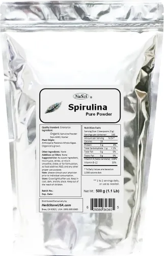 Miniatura 3 de Spirulina orgánico cultivado en polvo 70.55 oz (4.4 libras) a granel puro fresco, libre de OMG y no irradiado