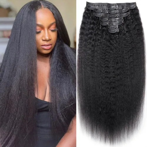 Miniatura 71 de Extensiones de cabello con clip de 12 pulgadas, rizado birmano, negro natural, extensiones de cabello con clip rizado birmano, cabello humano real