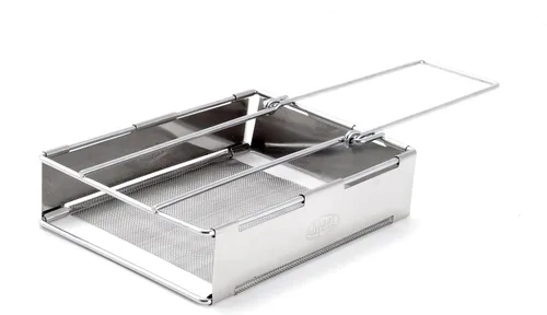 GSI Outdoors Glacier Tostadora de acero inoxidable | Tostadora plegable de mano para acampar y mochilero