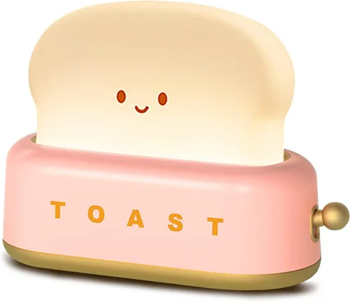 Miniatura 12 de QANYI Lámpara Reloj Temporizador Pequeña Tostadora, Linda Luz Nocturna con Herramienta de Gestión del Tiempo y Reloj de Mesa con Alarma