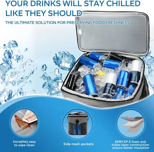 Miniatura 2 de Portable Soft Cooler Bag - 24/60 Can Insulated Camping Cooler, Leakproof Collapsible Soft Sided Cooler for Drink, Suitable for Picnic, Beach