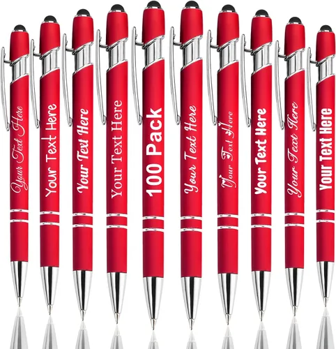 Miniatura 15 de Hasta 300 bolígrafos personalizados a granel con nombre personalizado con grabado gratis, puntas de lápiz capacitivo grabado, bolígrafo