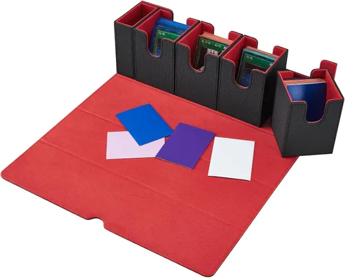 Miniatura 7 de Caja de cartas para MTG, 4 en 1 Commander Deck Box con bandeja de dados, caja de almacenamiento de tarjetas intercambiables con capacidad para más