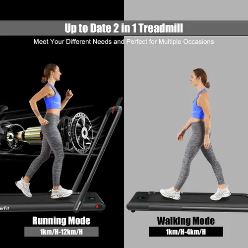 Miniatura 2 de Goplus 2 in 1 Folding Treadmill, 2.25HP Under Desk Electric Superfit Treadmill, Installation-Free with APP Control, Remote Control, Bluetooth
