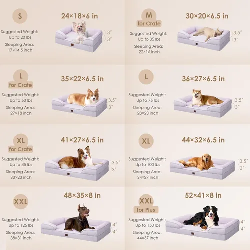 Miniatura 67 de EHEYCIGA – Cama ortopédica impermeable para perros pequeños, de espuma viscoelástica tipo caja de huevos, con bordes elevados y base antideslizante