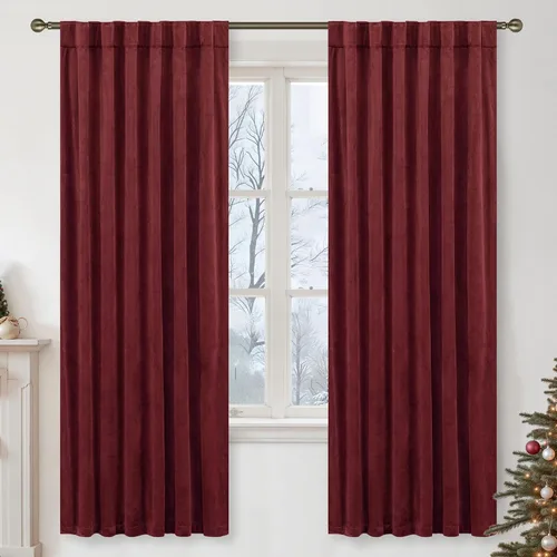 Miniatura 44 de LAMIT - Paneles de terciopelo beige para sala de estar de 72 pulgadas de largo, elegantes cortinas aisladas térmicamente e insonorizadas