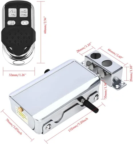 Miniatura 2 de Cerrojo electrónico, control remoto, antirrobo, seguridad para el hogar, sin llave, cerradura de puerta oculta inteligente con 4 controles remotos
