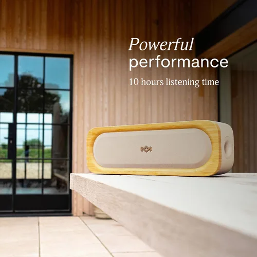Miniatura 4 de House of Marley Get Together 3 bocina Bluetooth, 10 horas de reproducción, carga rápida USB-C, modos de sonido EQ, luz LED ambiental, rango Crema