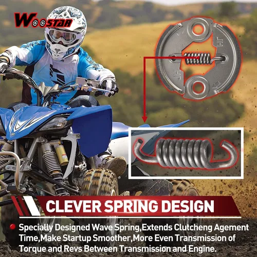Miniatura 5 de WOOSTAR Embrague resistente con resorte de repuesto para 2 tiempos 43cc 47cc 49cc motor X-1 X-2 ojo de gato Pocket Bike Mini Quad