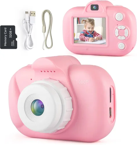 Miniatura 9 de Cámara para niños para niñas de 3 a 5 años, cámara digital para niños con cubierta de silicona, grabación de video de 48MP/1080P, cámara selfie