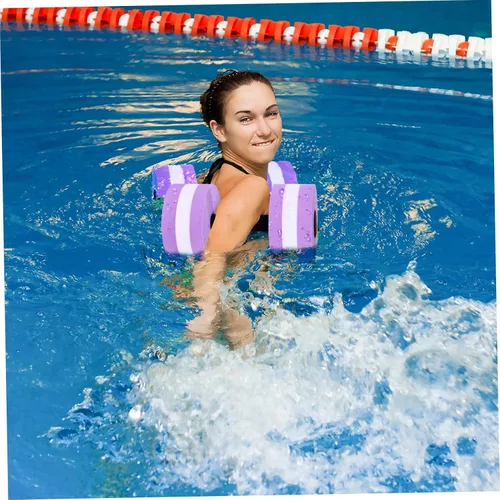 Miniatura 4 de BESPORTBLE 2 mancuernas acuáticas, mancuernas de agua para ejercicio y piscina, mancuernas de EVA flotantes para niños y adultos, natación