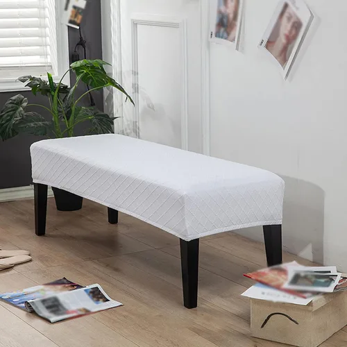 Miniatura 28 de Fundas de banco rectangulares, funda extraíble para silla de comedor, ajuste suave, universal, elásticas, antipolvo, lavable, protector de asiento