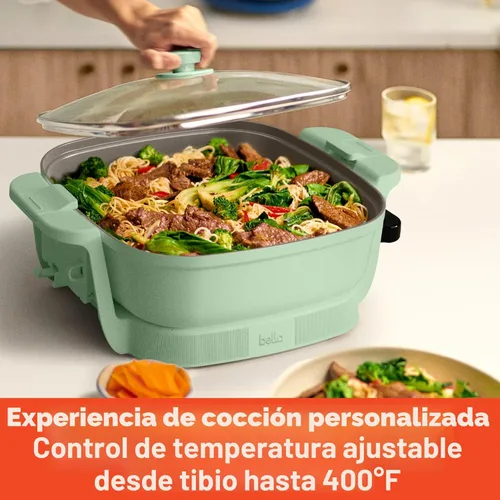 Miniatura 5 de Sartén Eléctrica Bella Make & Take, Utensilios de cocina Fits-anywhere™, Revestimiento Cerámico EverGood™, Temperatura Ajustable y Tapa de Vidrio