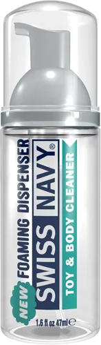 SWISS NAVY Limpiador espumoso Toy & Body de 1.6 oz y lubricante personal a base de silicona premium 6oz