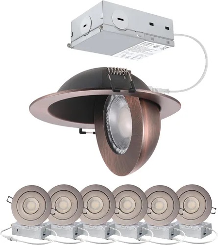 Miniatura 20 de POPANU Gimbal Luz LED Empotrada - 4 Pulgadas Negro 9W Rotación 360° Direccional Ajustable Eyeball Techo Inclinado Iluminación Empotrada 4 pulgadas