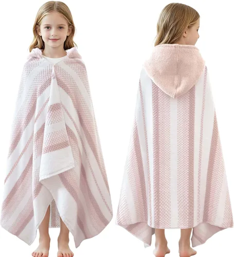 Miniatura 9 de VOOVA & MOVAS Poncho de Toalla de Baño Gruesa con Capucha para Niños (4-8 Años) - Bata de Toalla de Natación de Algodón Turco Suave y Absorbente