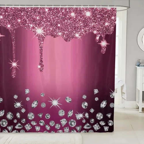 Miniatura 7 de Cortina de baño de flores de margarita para niños y niñas, cortina de ducha floral para decoración de baño, 72 x 72 pulgadas, retro, floral