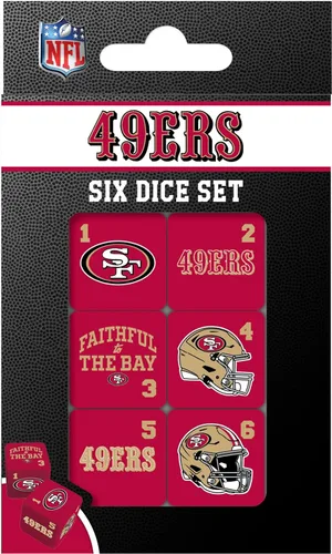 Miniatura 5 de MasterPieces Game Day - NFL Baltimore Ravens - Juego de 6 dados con logotipo del equipo, tamaño estándar D6