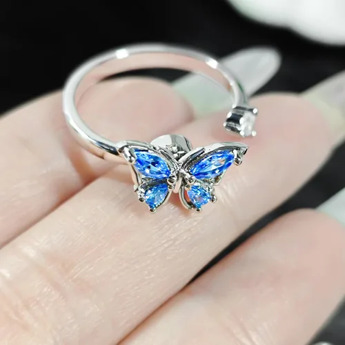 Miniatura 45 de Anillo de plata 925, anillos de plata ajustables para mujer, anillos de pulgar abiertos, anillos de circonio, anillos ajustables, anillos abiertos