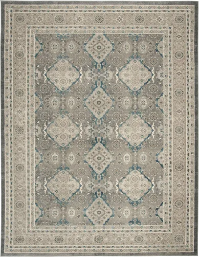 Miniatura 2 de SAFAVIEH Sofia Collection - Alfombra de área de 8 x 11 pies, gris claro y beige, diseño vintage oriental envejecido, no desprende pelusa y de fácil