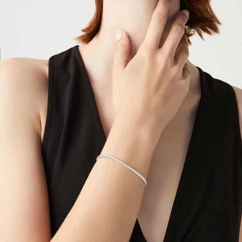 Miniatura 3 de Miabella Solid 925 Sterling Silver Italian 3mm Snake Chain Bracelet for Women Men Teen Girls, Charm Bracelet, Made in Italy