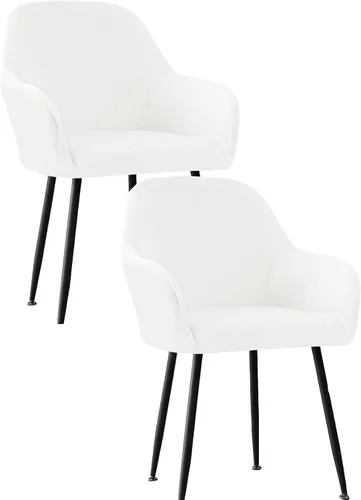 Miniatura 53 de Fundas protectoras de terciopelo elástico para sillas de comedor con brazos y respaldo curvado pequeño, juego de 6/4/2 para cocina, oficina, hogar