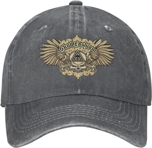 Miniatura 2 de Cowboy Hat Trendy Hats for Man and Women Djustable Four Season Outdoor Baseball Cap of Hell Skull with Angel Deep Heather