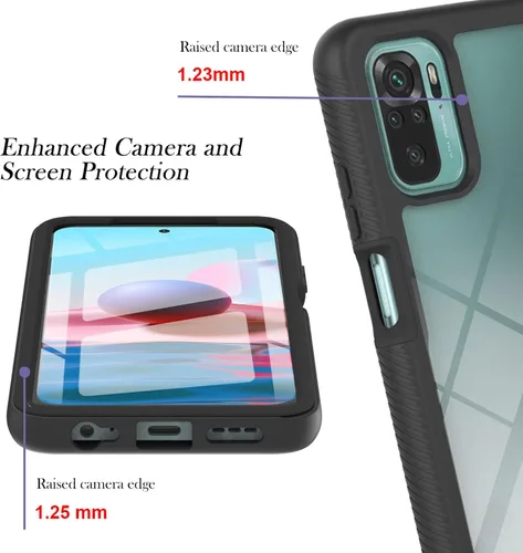 Miniatura 5 de XYX Funda compatible con Xiaomi Redmi Note 10s, protector de pantalla integrado transparente de cuerpo completo híbrido resistente para Redmi Note