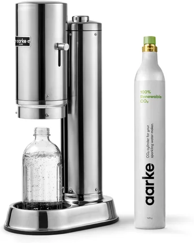 Miniatura 13 de Aarke Carbonator Pro, máquina de agua con gas y carbonatación, acero inoxidable con botella reutilizable de vidrio, volumen de 800 mL/27 fl oz