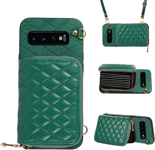 Miniatura 15 de Funda cartera desmontable con correa cruzada para Samsung Galaxy S20 FE 5G 6.5 pulgadas con cremallera, múltiples ranuras para tarjetas, soporte
